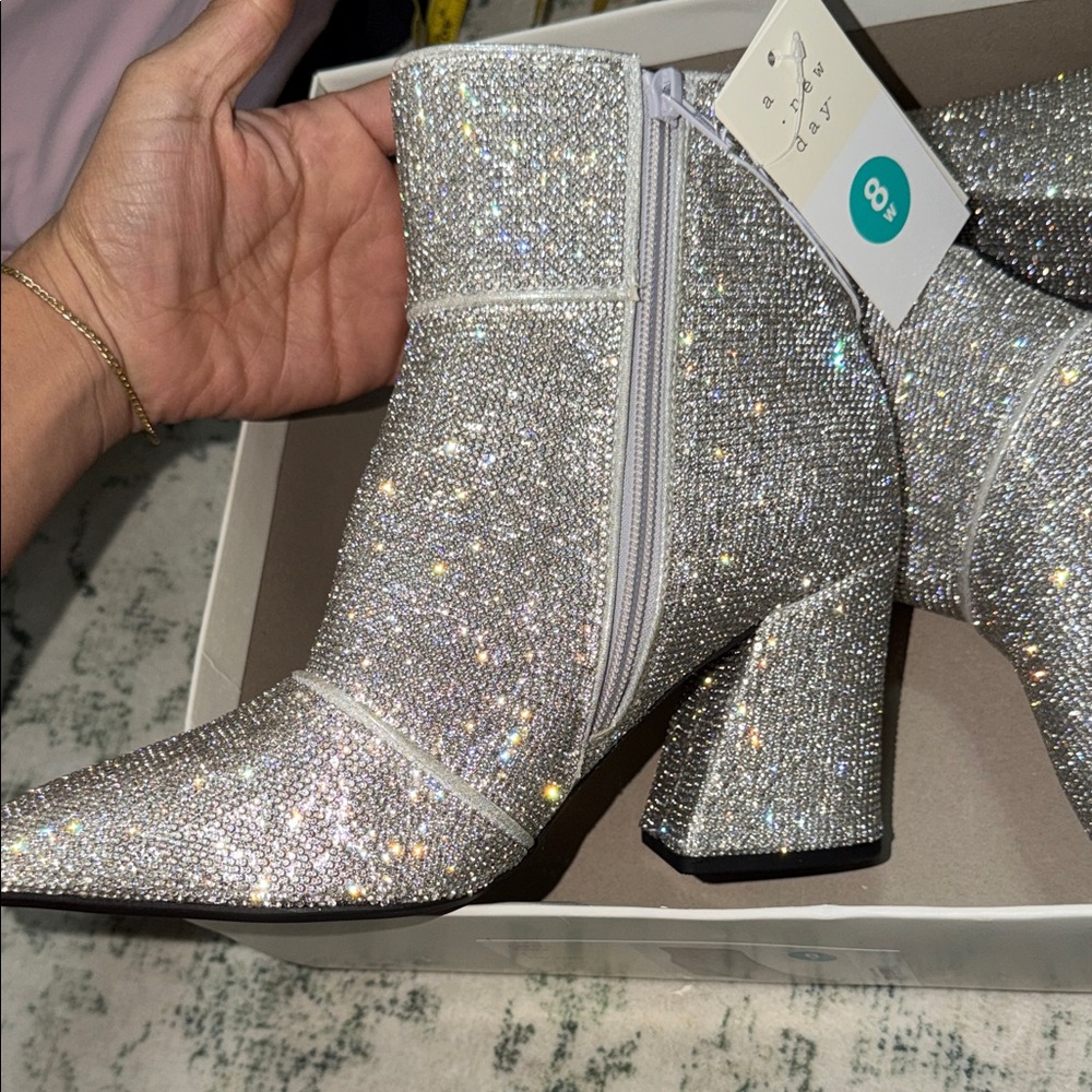 A new day  Silver Ankle Boots - Picture 5 of 6